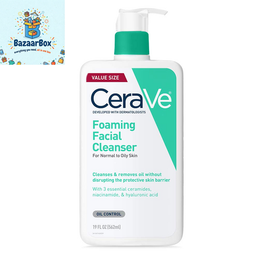 Foaming Facial Cleanser, Daily Face Wash for Oily Skin, Hyaluronic Acid + Ceramides + Niacinamide, Fragrance Free & Paraben Free, Non-Drying Oil Control Face Wash, 19 Fluid Ounce