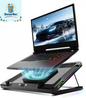 Movable RGB Laptop Cooler with 5.5" Sliding Fan, Ergonomic Cooling Stand with 8 Light Modes for 14-17.3 Inch Gaming Laptops