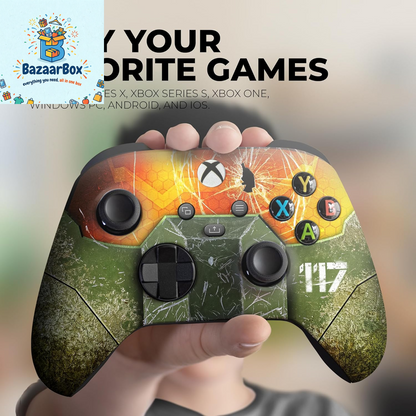 Hallo Mastter Cheif X-Box Controller Wireless Compatible with X-Box One/Series X/S Proudly Customized in USA with Permanent HYDRO-DIP Printing (NOT JUST a SKIN)