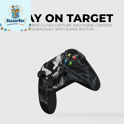 Vennom Custom X-Box Controller Wireless Compatible with X-Box One/X-Box Series X/S Proudly Customized in USA with Permanent HYDRO-DIP Printing (NOT JUST a SKIN)
