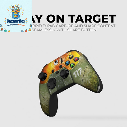 Hallo Mastter Cheif X-Box Controller Wireless Compatible with X-Box One/Series X/S Proudly Customized in USA with Permanent HYDRO-DIP Printing (NOT JUST a SKIN)