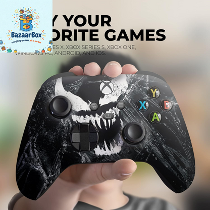 Vennom Custom X-Box Controller Wireless Compatible with X-Box One/X-Box Series X/S Proudly Customized in USA with Permanent HYDRO-DIP Printing (NOT JUST a SKIN)