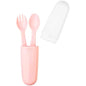 Wee Baby Fork and Spoon Set with Travel Case Pink