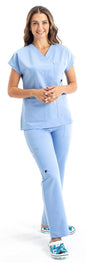Labor Dr. Elastik Lycra Women's Surgical Scrubs in Sea Blue